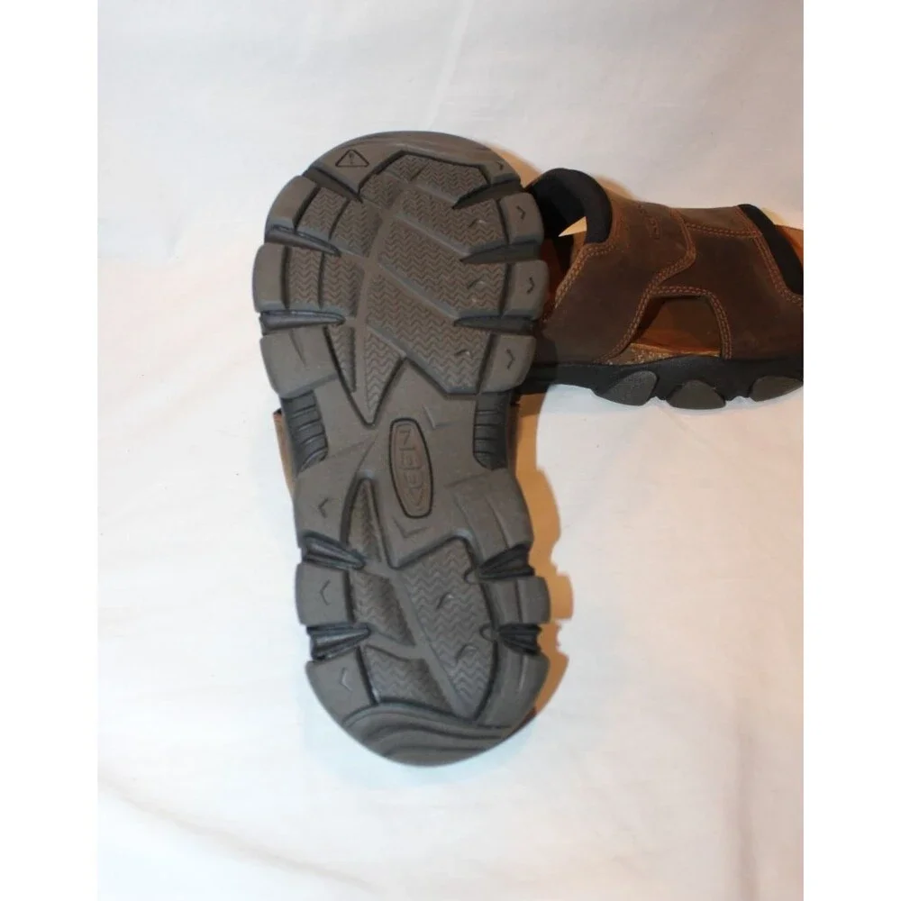 Keen Men's Daytona Open Toe Leather Slide Sandals Bison/Black NEW SZ 12
